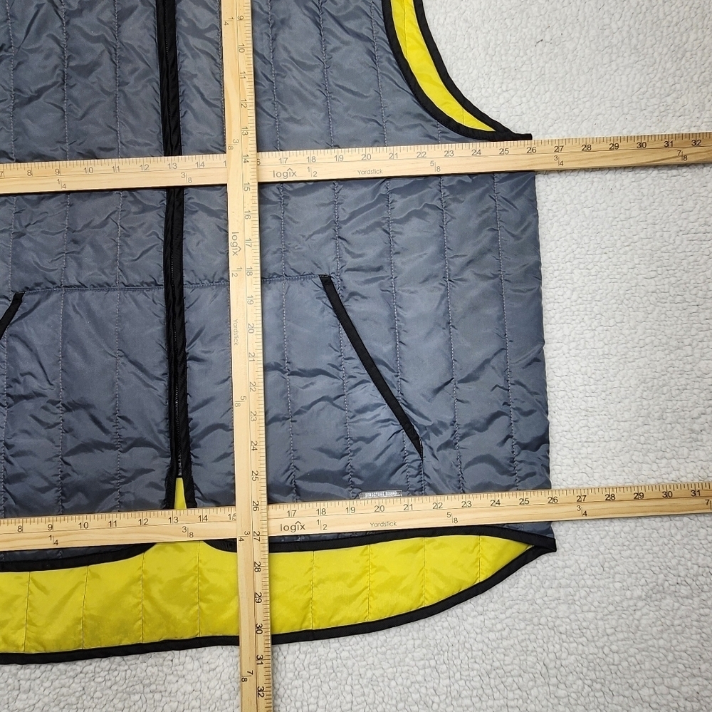 Structure Men's Gray Quilted Yellow Lined Vest XL - Picture 7 of 11